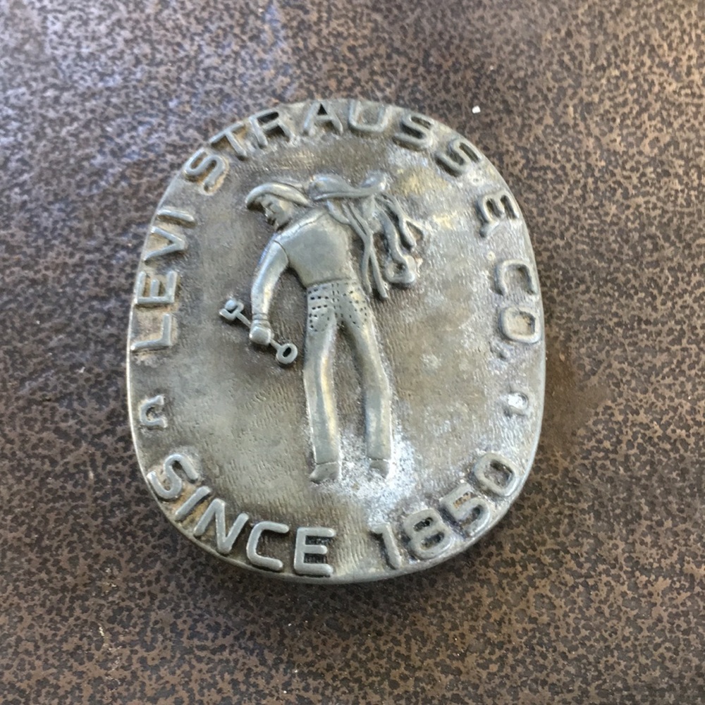 RARE Vintage Levi Strauss & Co. Brass Belt Buckle